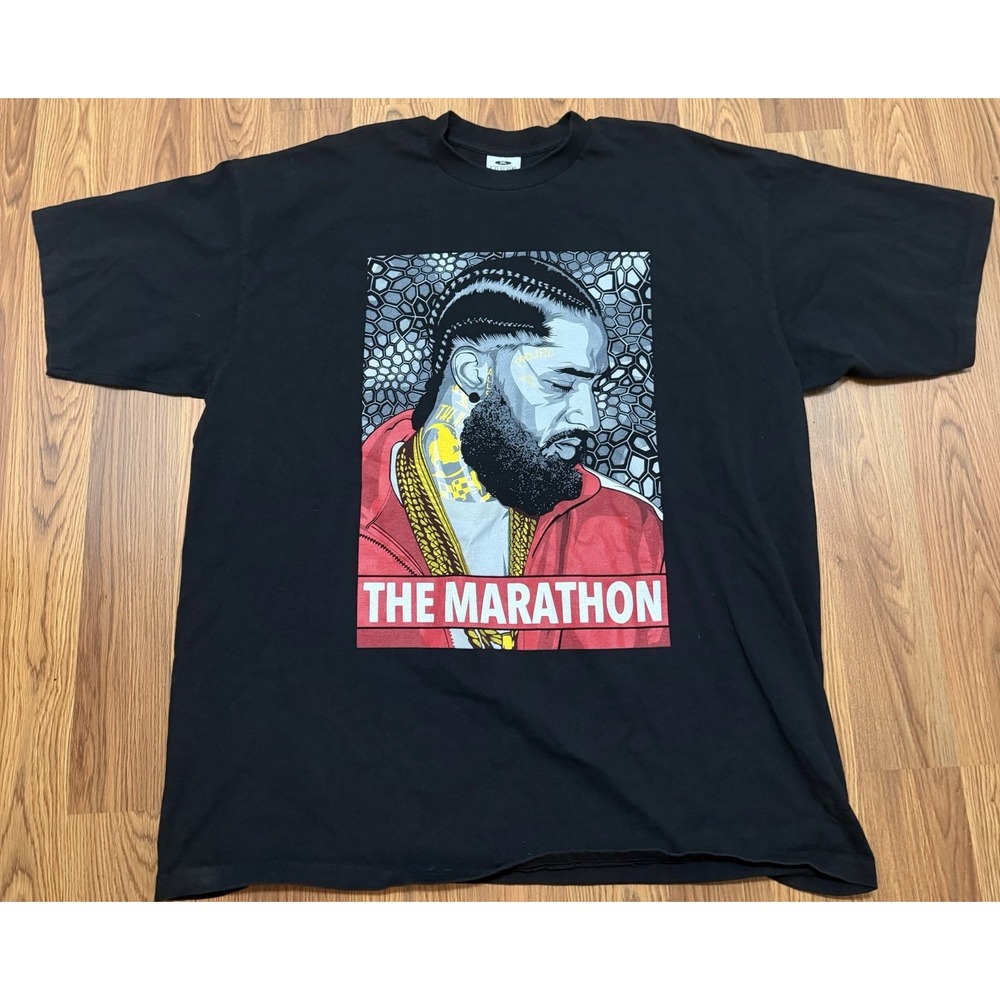Nipsey Hussle The Marathon Pro Club T Shirt Mens 3XL Double Sided Hip Hop Rap